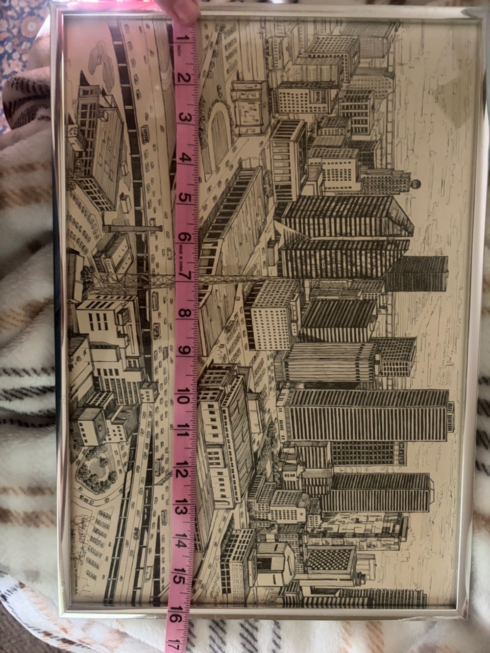Framed Ink drawing of Houston 1976 Spirit of July 4 Cityscape Wall Art framed - Picture 7 of 10